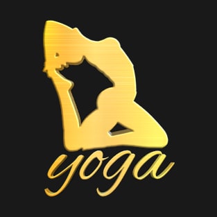 Shiny Gold Yoga pose no.1 with type T-Shirt