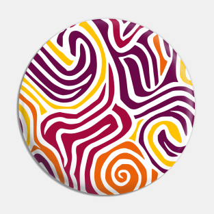 Spiral Purple Yellow Orange Abstract Design Pin