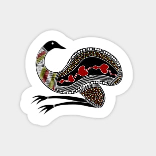 Aboriginal Art - Emu Red Magnet