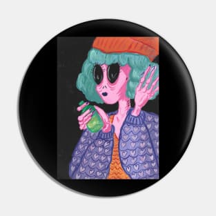 Alien Girl Pin