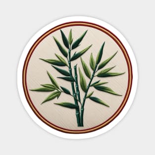 Bamboo Leaves Embroidered Patch Magnet