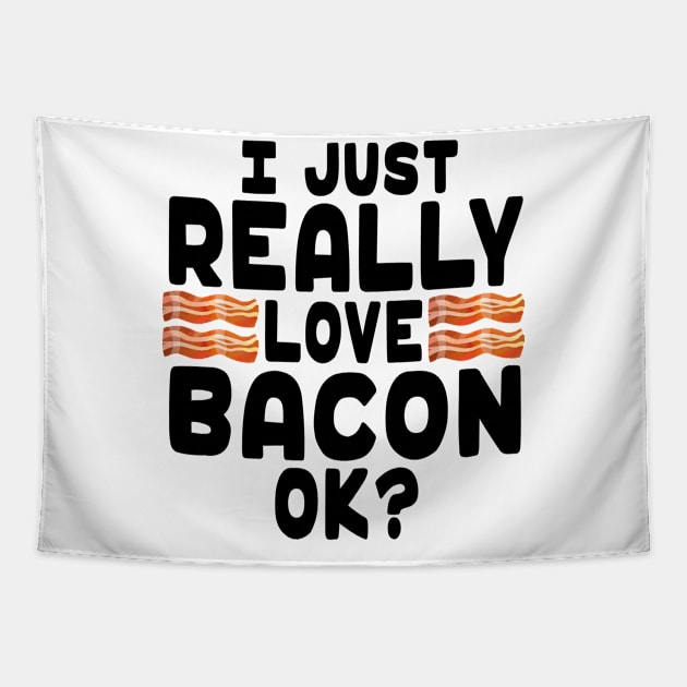 I Love Bacon - Bacon Lover Tapestry by HeartsandFlags