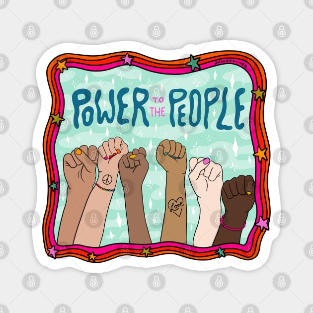 Power to the People Magnet by Doodle by Meg