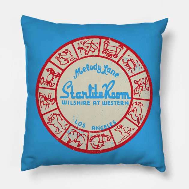 Vintage Starlight Room Melody Lane Cafe Los Angeles Pillow by StudioPM71