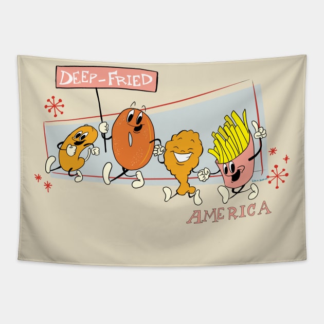 Deep fried america Tapestry by oria