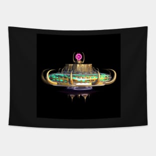 Fractal Alien Spaceship Tapestry