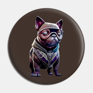 Black Pug in Panther Costume - Adorable Black Pug Design Pin