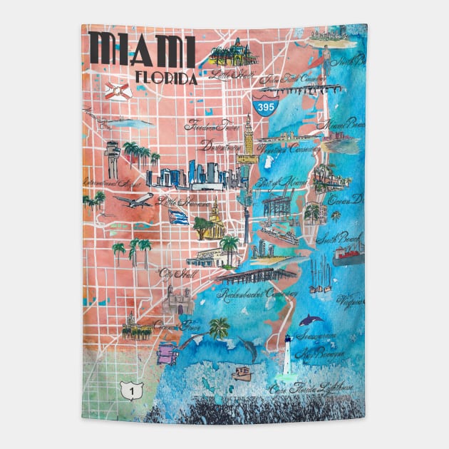 Miami, Florida Tapestry by artshop77