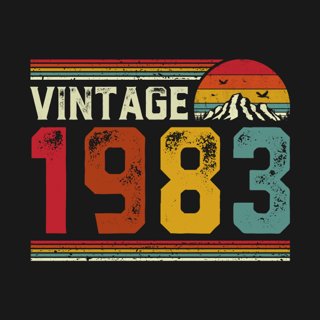 Vintage 1983 Birthday Gift Retro Style by Foatui