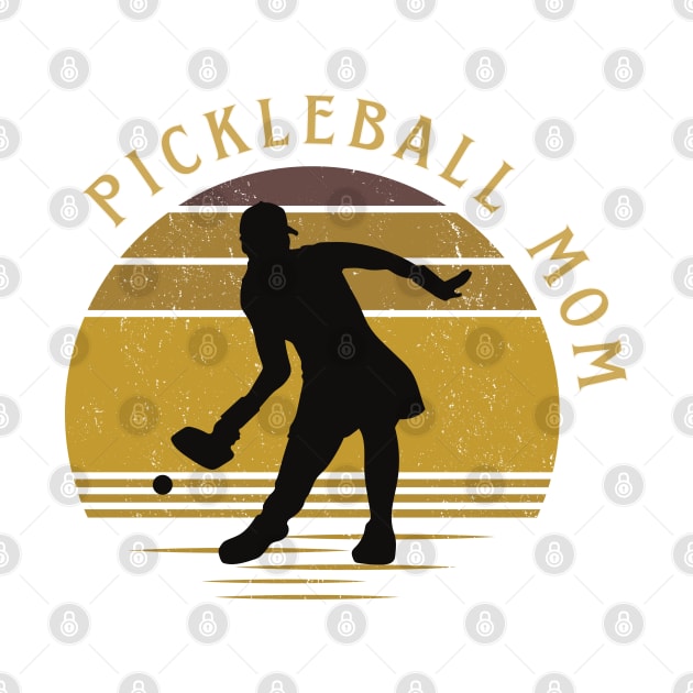 pickleball Mom mother mama , retro sun yellow by KIRBY-Z Studio