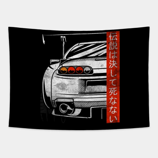 Supra 2JZ JDM Tuning Car 90s Legends never die Supra Tapestry TeePublic