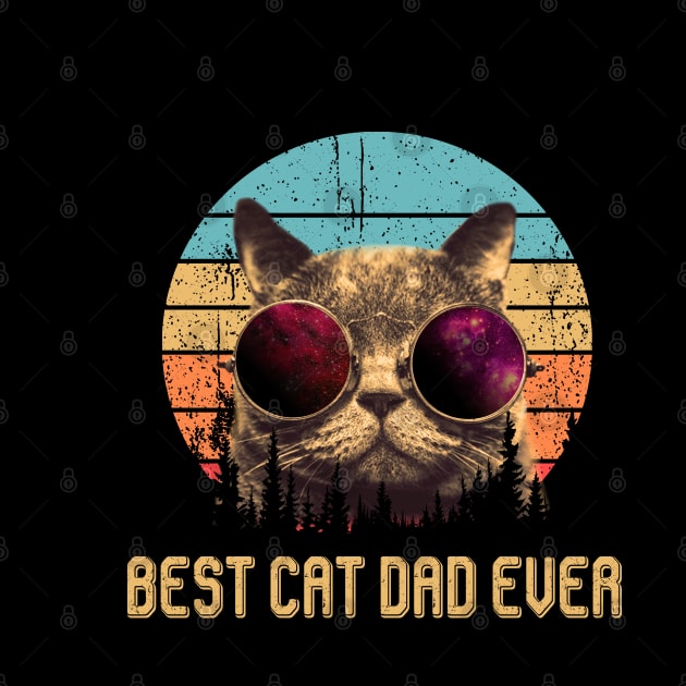 Best Cat Dad Ever - Daddy Gifts Vintage Retro by HammerSonic