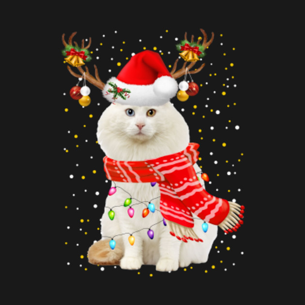 Discover Turkish Van Cat Shirt Reindeer Christmas Light Shirt - Turkish Van Cat - T-Shirt