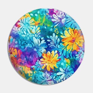 Rainbow flowers Pin