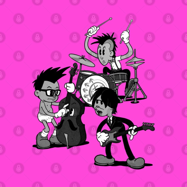 Blink 1932 punk band in 1930s rubber hose style cuphead by Kevcraven