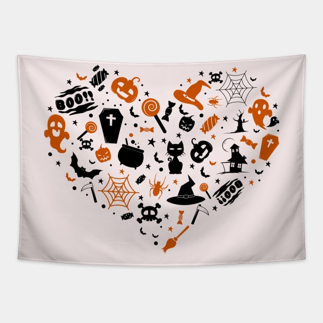 Love Halloween Tapestry by KsuAnn