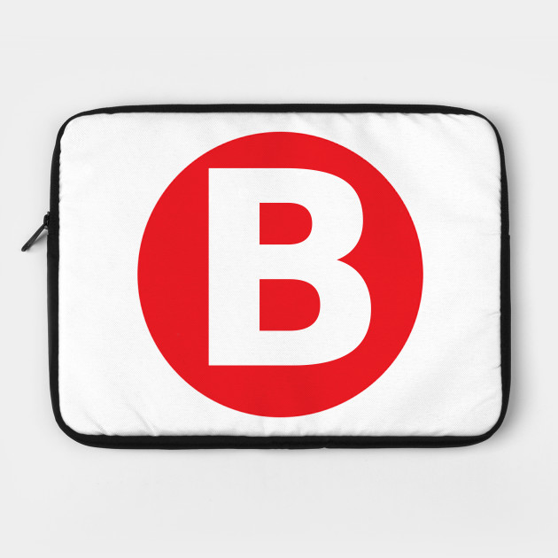 Letter B Big Red Dot Letters Numbers Red Laptop Case Teepublic