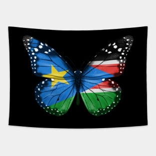 South Sudanese Flag  Butterfly - Gift for South Sudanese From South Sudan Tapestry