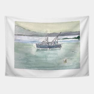 Maine Fishing Boat Tapestry