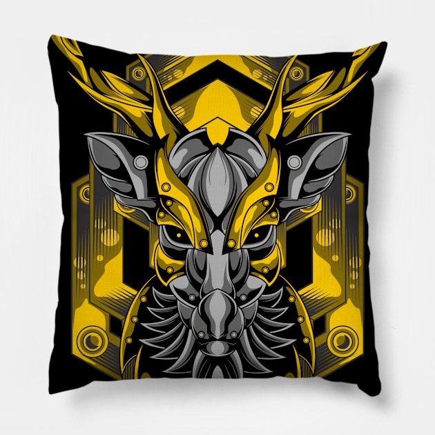 golden deer Pillow by sugiartoss_