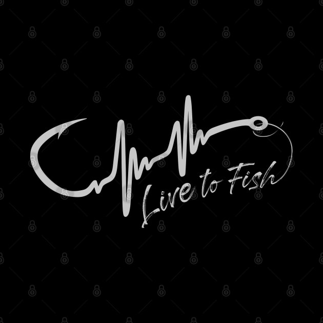 Live to Fish Heartbeat Logo by BoneheadGraphix