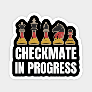 Checkmate in progress German flag chess pieces chess player Magnet