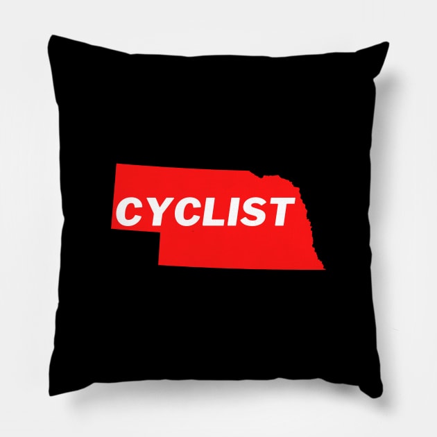 Nebraska Cyclist Shirt, Nebraska Cycling T-Shirt, Cornhusker Cyling, Nebraska Cycling, Nebraska Cyclist, Cornhusker Cyclist, Nebraska Cyclist Gift Pillow by CyclingTees