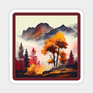 Vibrant Fall Colors Beautiful Autumn Scenery Magnet