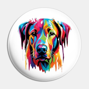 Dog Head Dripping Rainbow Graffiti Pin