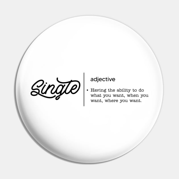 Single Adjective Anti Valentine Club Singles Club Pin by Pop Cult Store