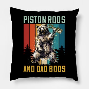 Piston Rods and Dad Bods Garage race car parts Pillow