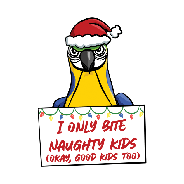 Only Bite Naughty Kids Blue & Gold Macaw by punkburdarts