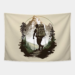 Trailblazing Adventures Mountain Hiking Tapestry