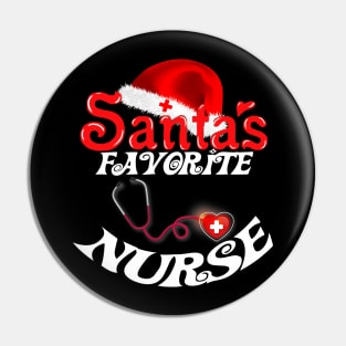 santa's favorite nurse Christmas women Xmas gifts T-Shirt Pin