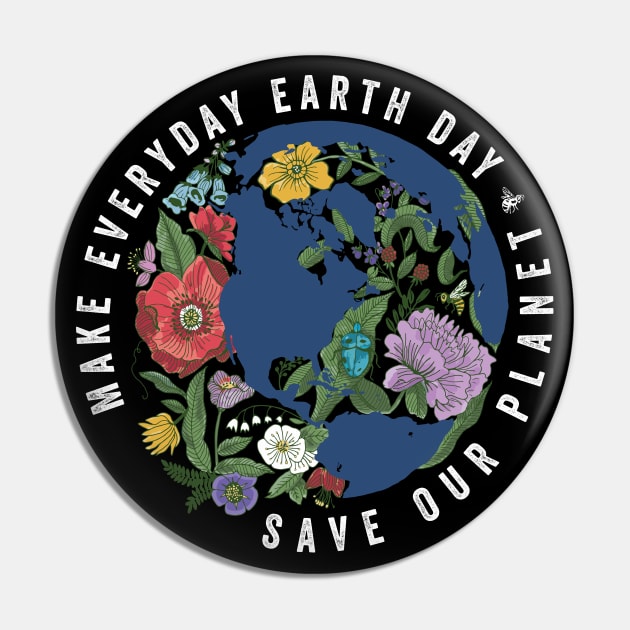 Make Everyday Earth Day Pin by BrookeFischerArt