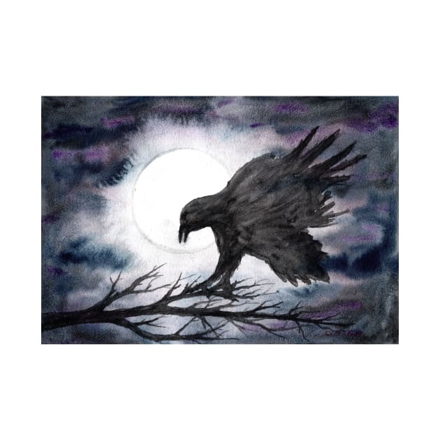 Raven in the moonlight by Kunst und Kreatives