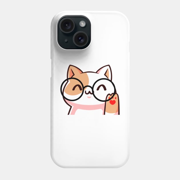 cat with glasses Phone Case by Amadej