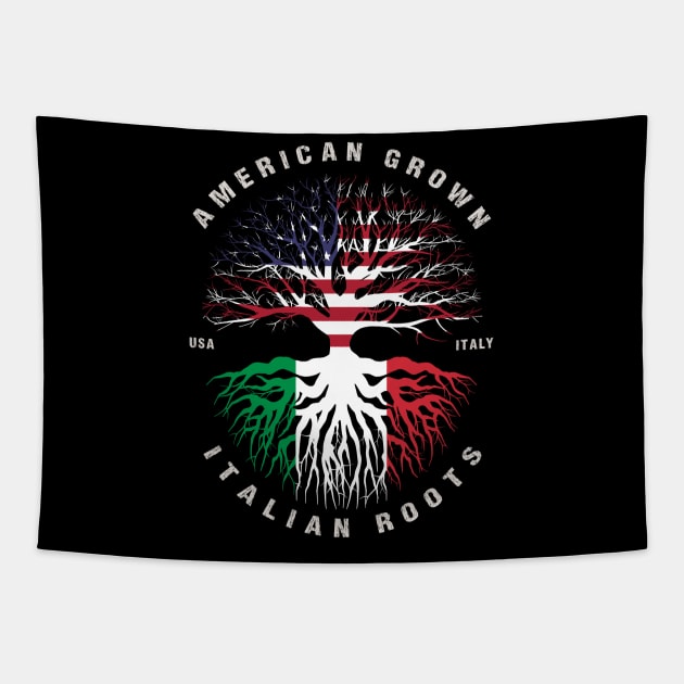 American Grown Italian Roots Italy Flag Tapestry by heart teeshirt