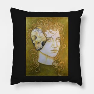 Death and the Maiden - mixed media drawing Pillow