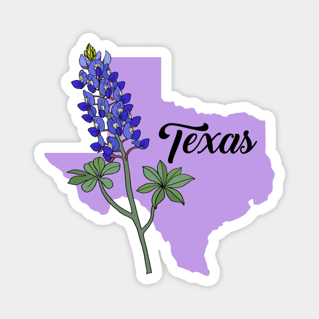 Texas Bluebonnet Magnet by SunburstGeo