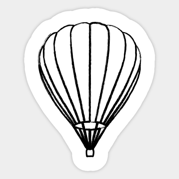 Balloon Outline Hot Air Balloon Illustration Sticker Teepublic