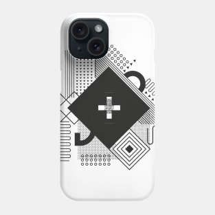 Geometric pattern black cool abstract Phone Case