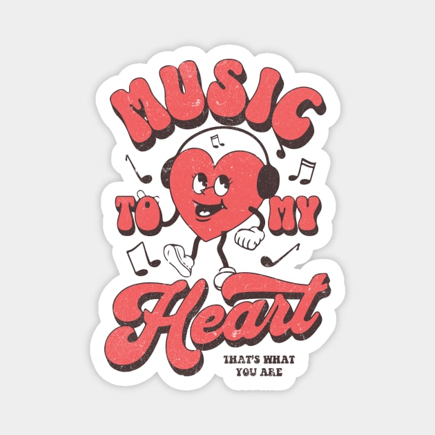 Groovy Heart: Music to My Heart Magnet by ivaostrogonac