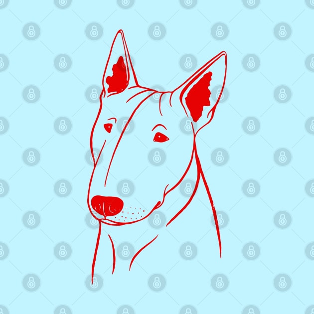 Bull Terrier (Light Blue and Red) by illucalliart