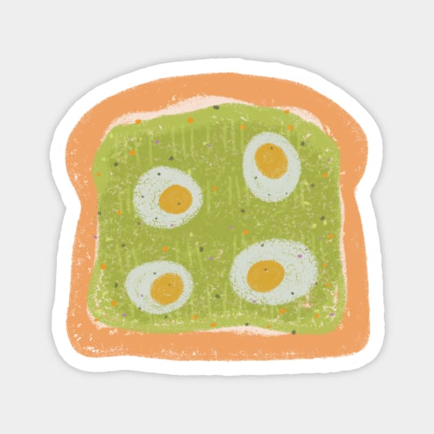 Avocado with Egg Toast Magnet by aaalou