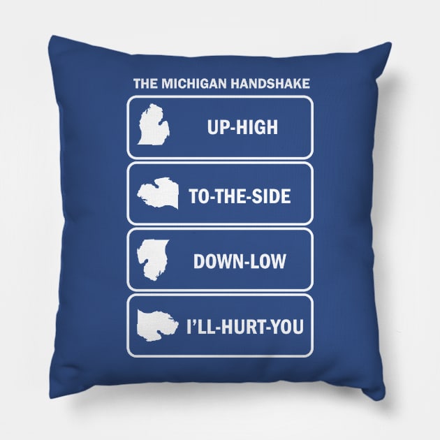 The Michigan Handshake Pillow by Lost Mitten Apparel Co