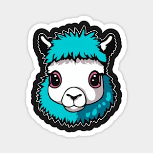 Cute Blue Alpaca Magnet