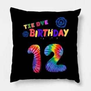 12 years old Tie dye Birthday Pillow