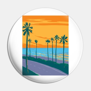 Tamarack Surf Beach in Carlsbad State Beach California WPA Poster Art Pin