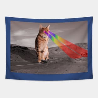 Space Cat vs Desert Diner Tapestry